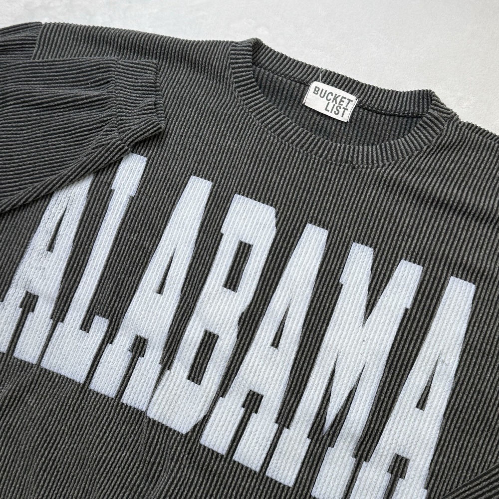 Bucket List Alabama Oversized Ribbed Sweatshirt Women's‎ Medium Collegiate